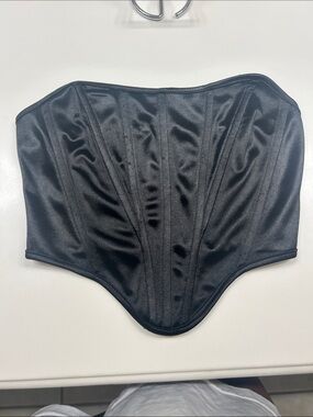 SHEIN Black Satin Corset Top